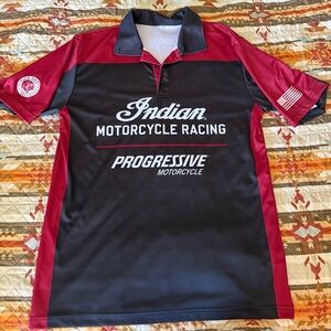 Indian Motorcycle Racing Men's Polo Shirt - Red and Black